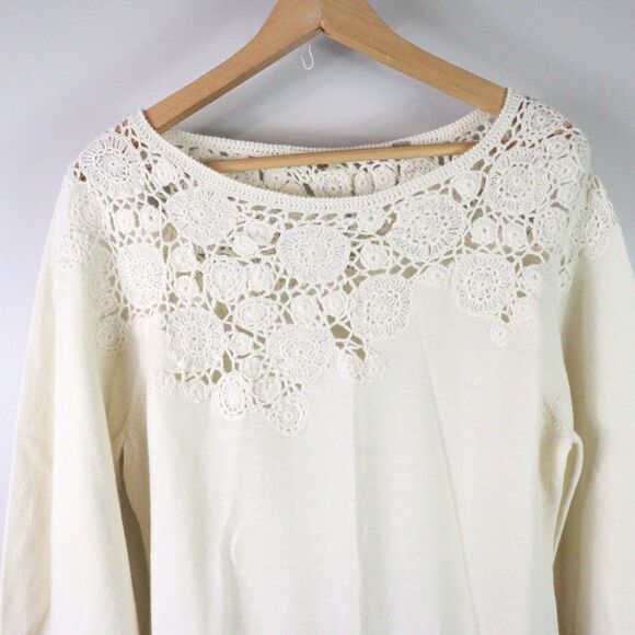 EC Knitted & Knotted Crochet Accent top size L - Picture 2 of 7